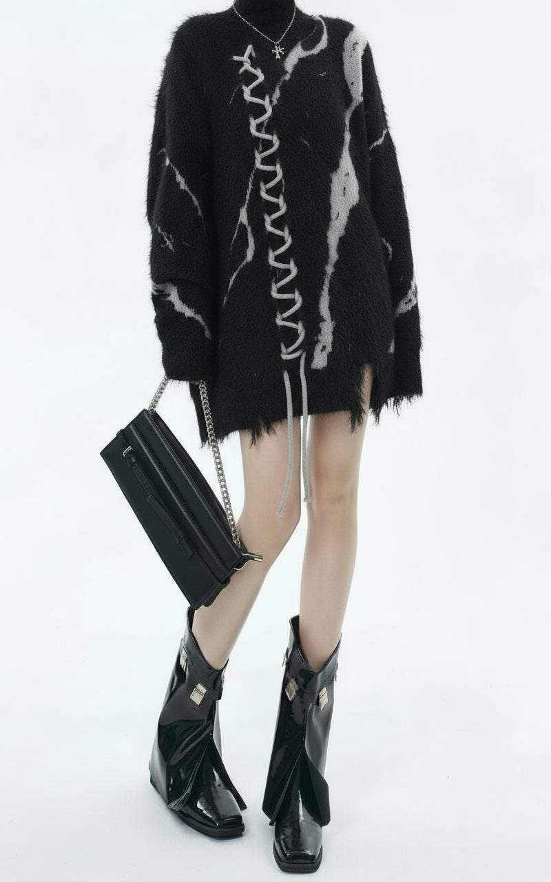 Snøra Bağcıklı Balıkçı Yaka Triko Kazak