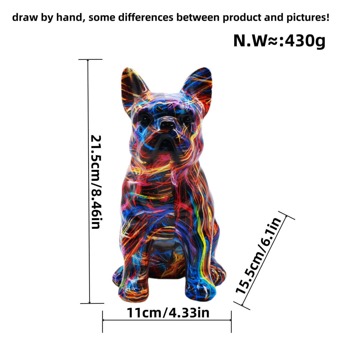Modern grafiti oturan bulldog yaratıcı ev şarap dolabı dekorasyonu ofis masaüstü takı el sanatları