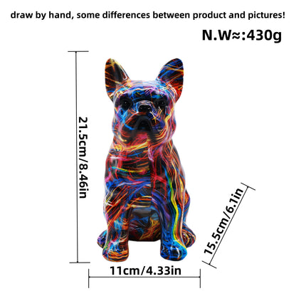 Modern grafiti oturan bulldog yaratıcı ev şarap dolabı dekorasyonu ofis masaüstü takı el sanatları