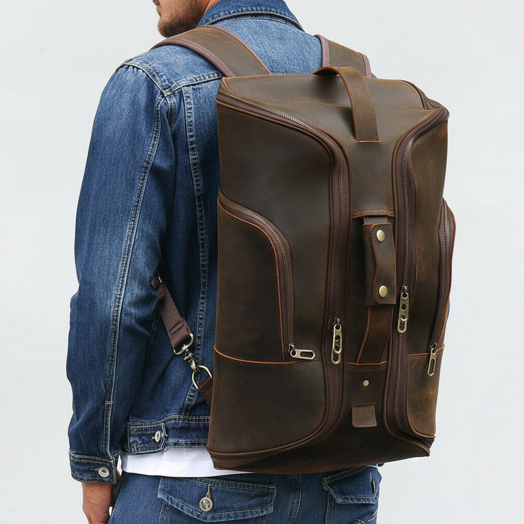 Luzz Hakiki deri büyük kapasitesi sırt çantası