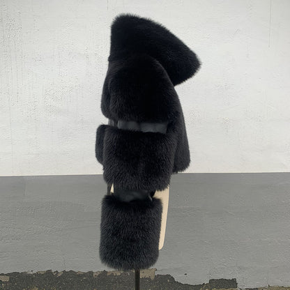 Solange Fur Deri Detaylı Kürk Ceket