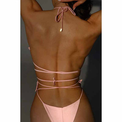 3D Flowers Thong Bikini