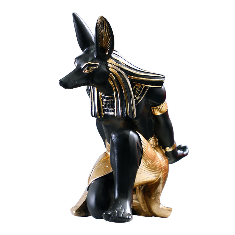 lüks reçine şarap rafı eğimli Mısır Anubis köpek tanrı kedi tanrı süsleri şarap dolabı dekorasyonları 3 lü set