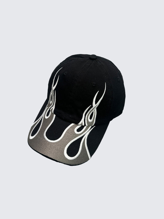 Embroidered Flame Baseball Cap