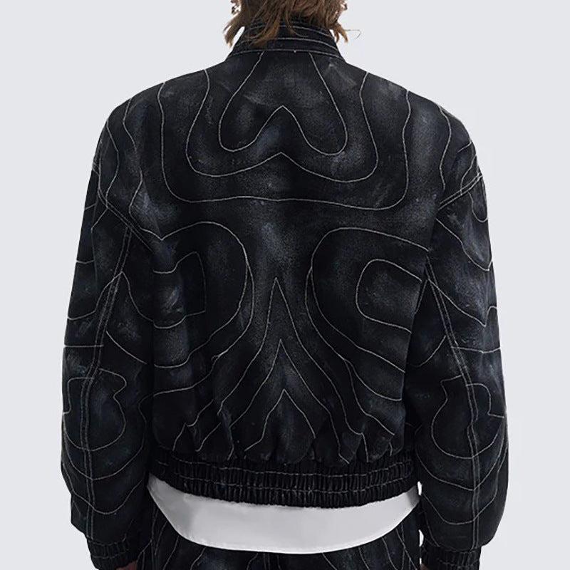 Onyx Denim Bomber Jacket