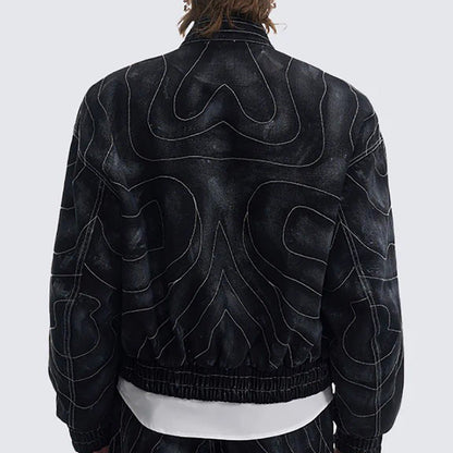 Onyx Denim Bomber Jacket