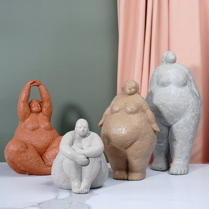 şişman kadın yoga süsleri hafif lüks stil model oda yoga stüdyosu reçine sanat figürü dekorasyonu