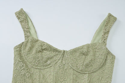 Fille De Fer Dantel Mini Elbise