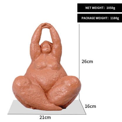 şişman kadın yoga süsleri hafif lüks stil model oda yoga stüdyosu reçine sanat figürü dekorasyonu