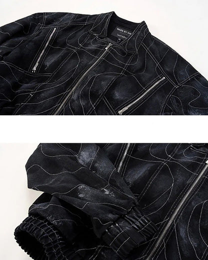 Onyx Denim Bomber Jacket