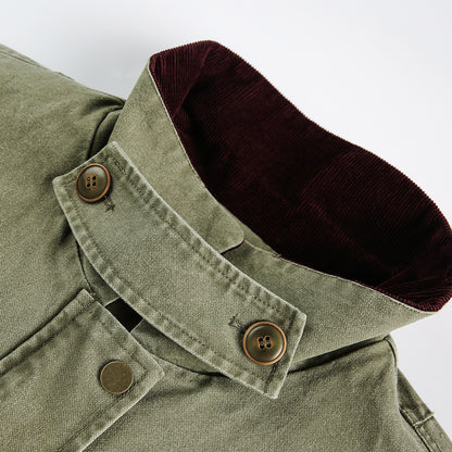 Luzz Retro Tasarım Renk Bloklu Devrik Yaka Bol Ceket