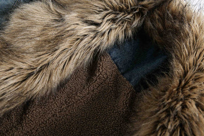 Luzz Retro Kürk Detaylı Denim Ceket