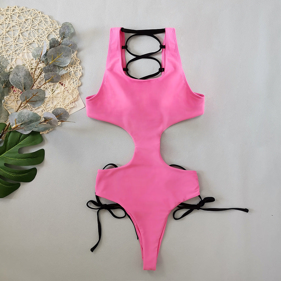 Solar Kiss Sırt Çapraz Bağcıklı Tek Parça Bikini