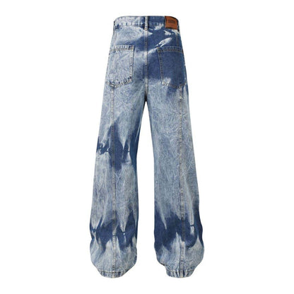 Luzz Retro Batik Cepli Denim Kargo Pantolon