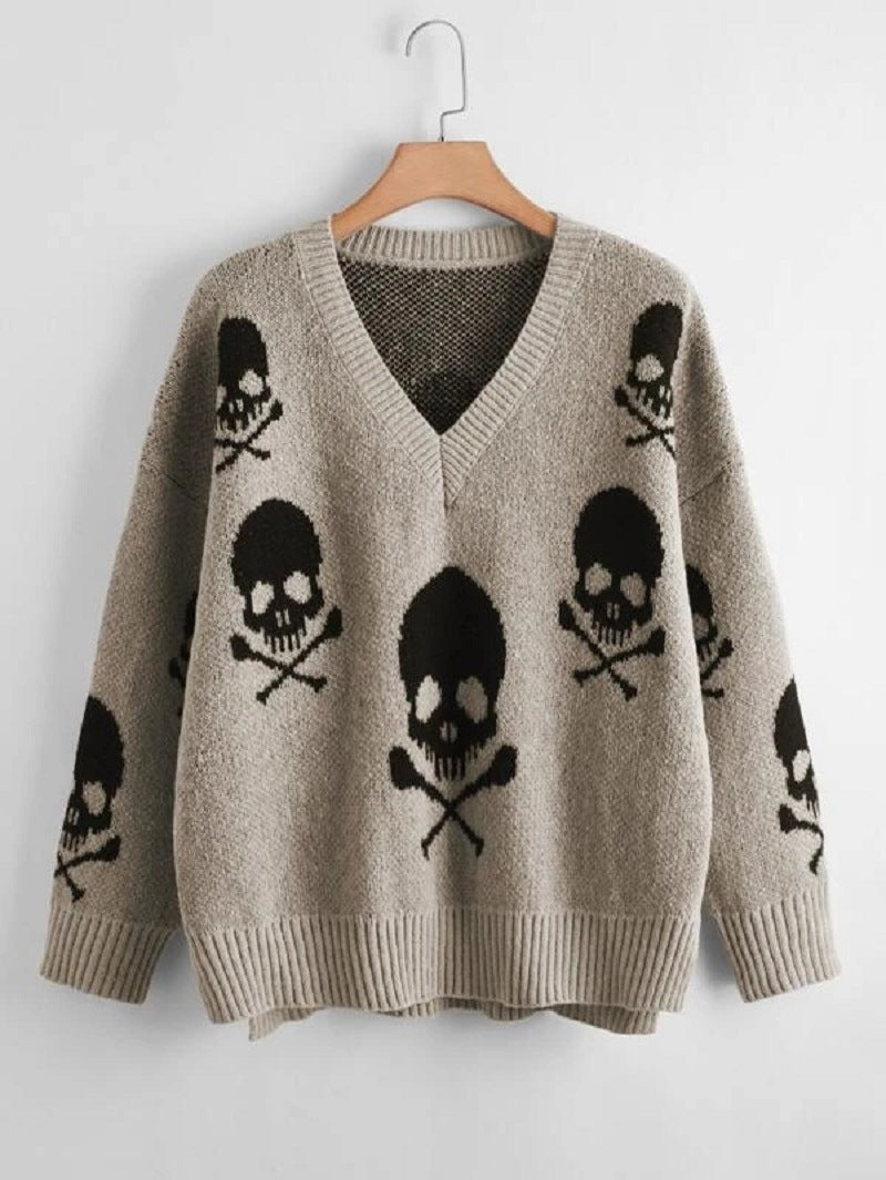 Girl Go 2 Skull Örme Kazak
