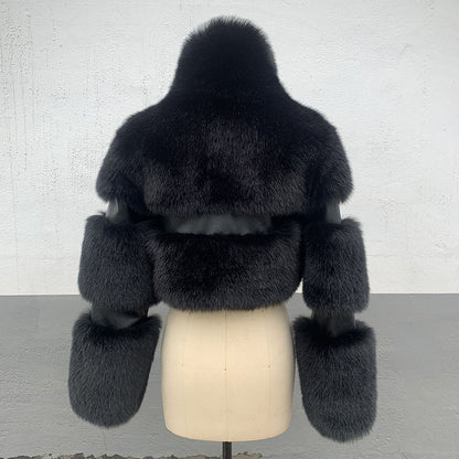 Solange Fur Deri Detaylı Kürk Ceket