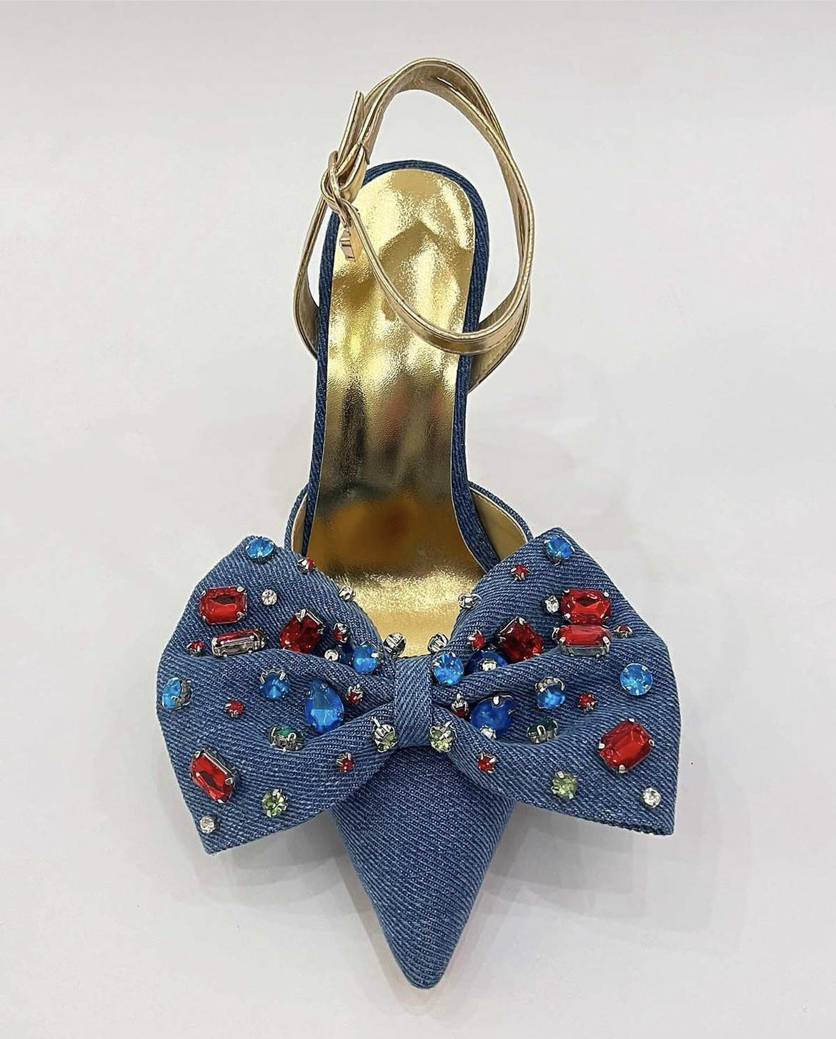 Dynasty Blue Denim Detay Topuklu Ayakkabı