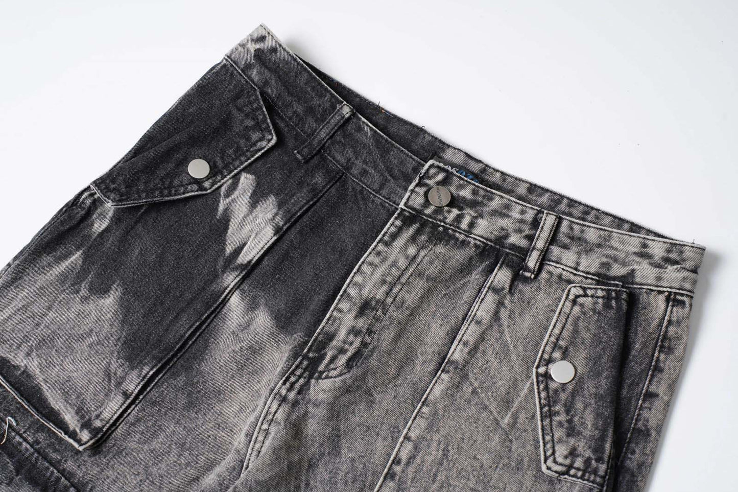 Luzz Retro Batik Cepli Denim Kargo Pantolon