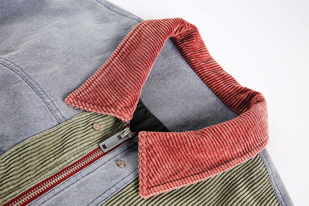 Nautica Retro Renk Bloklu Vintage Ceket