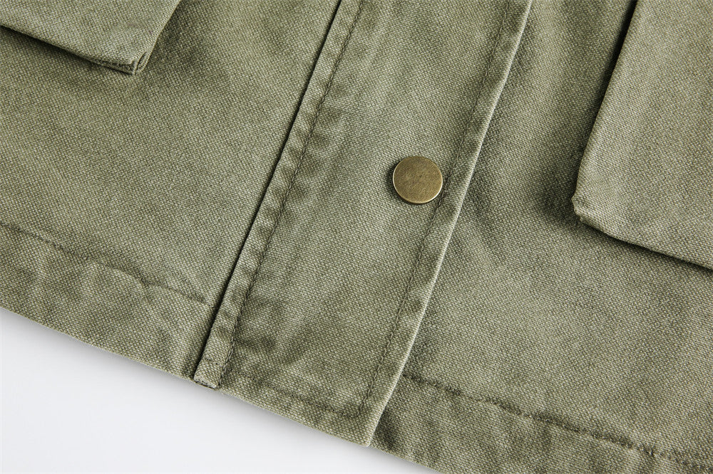 Luzz Retro Tasarım Renk Bloklu Devrik Yaka Bol Ceket