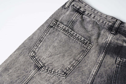 Luzz Retro Batik Cepli Denim Kargo Pantolon