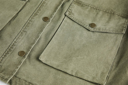 Luzz Retro Tasarım Renk Bloklu Devrik Yaka Bol Ceket