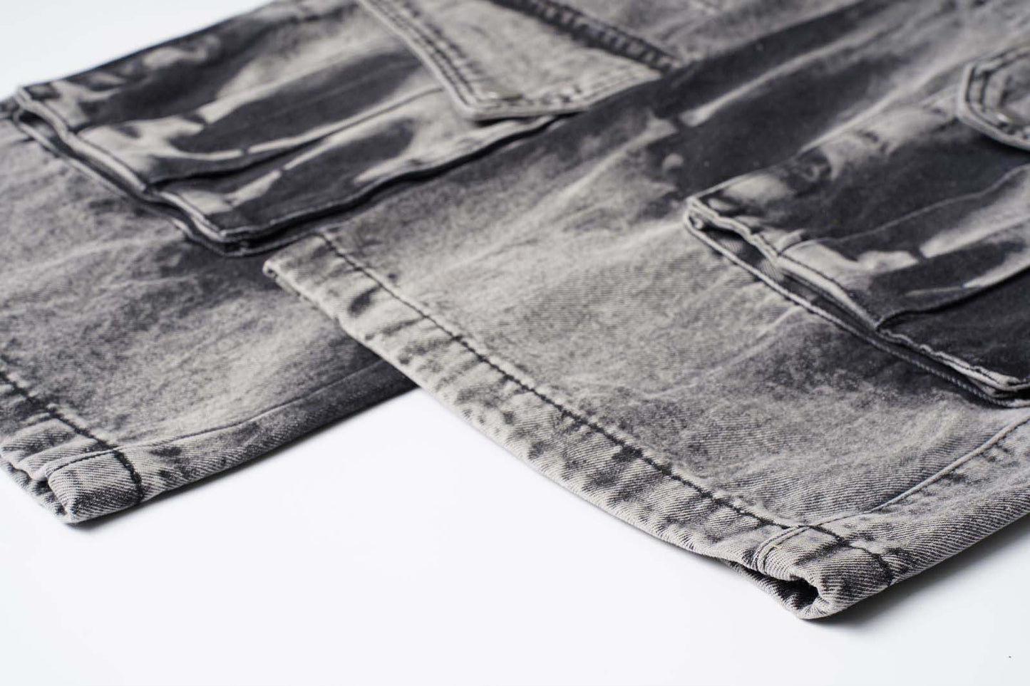 Luzz Retro Batik Cepli Denim Kargo Pantolon