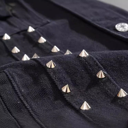 Edgy Studs Denim Vest