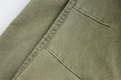 Luzz Retro Tasarım Renk Bloklu Devrik Yaka Bol Ceket