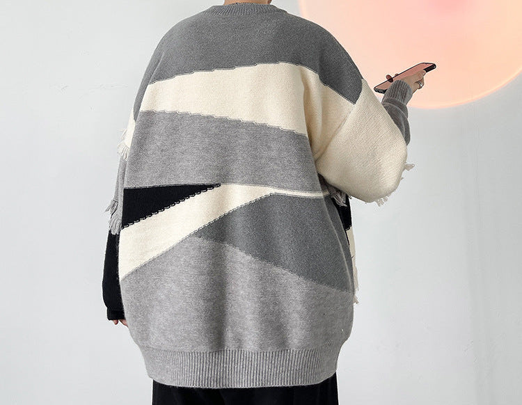 Zero Mercy Renk Bloklu Triko Kazak