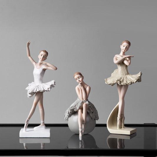 İskandinav yaratıcı bale kız süsleri ins tarzı dansçı modeli odası prenses odası 4 lü set