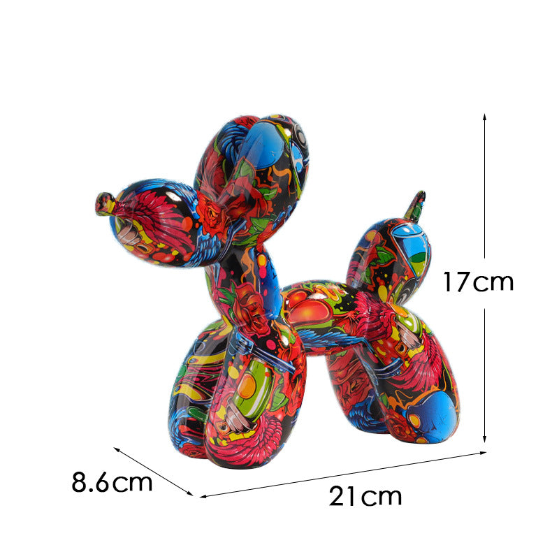 grafiti balon köpek süsleri ev yumuşak mobilyalar oturma odası veranda TV dolabı dekorasyonları