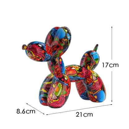 grafiti balon köpek süsleri ev yumuşak mobilyalar oturma odası veranda TV dolabı dekorasyonları