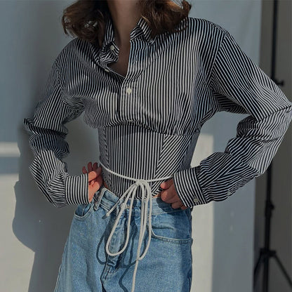 Matrix Bloom Korse Detay Yarım Gömlek Üst