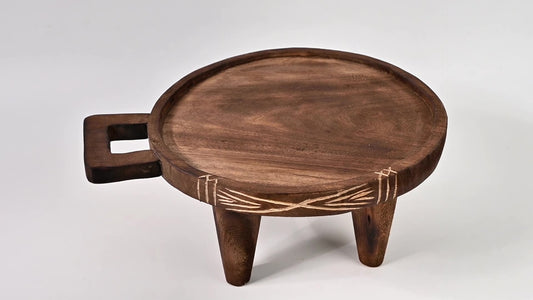 Wabi-sabi retro eski masif ahşap meyve tabağı çay  tepsisi modeli