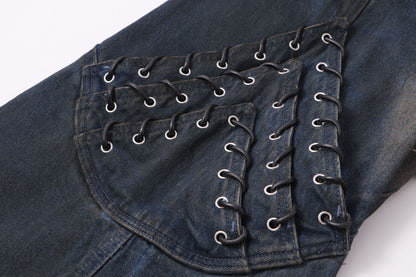 Dark Halo Retro Geniş Paça Kot Pantolon