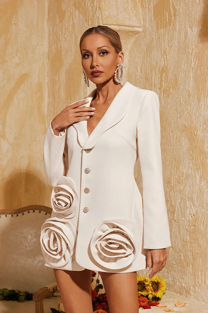 Maze Floral Aplikli Mini Ceket Elbise