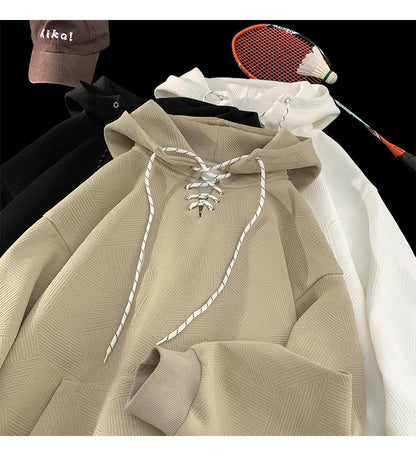 Plain Color Drawstring Style Hoodie