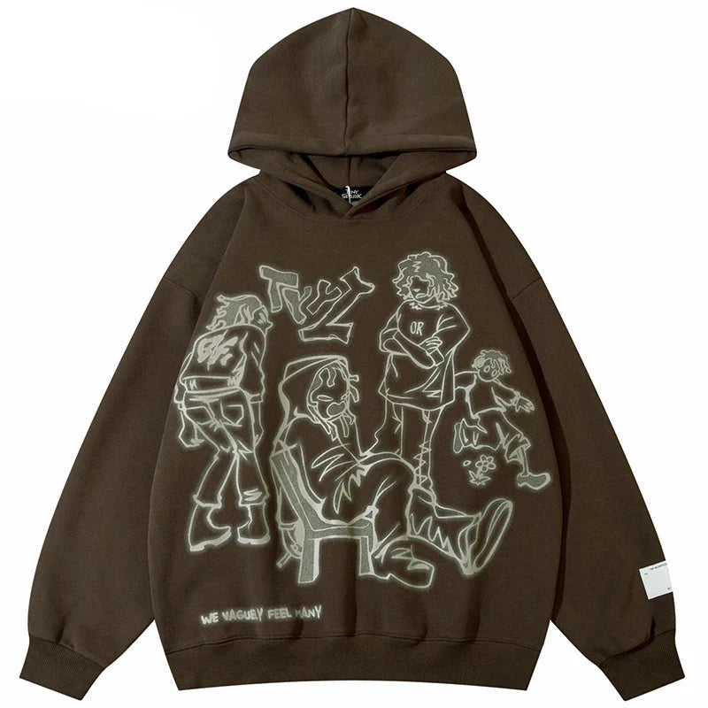 We V Cartoon Sketch Hoodie