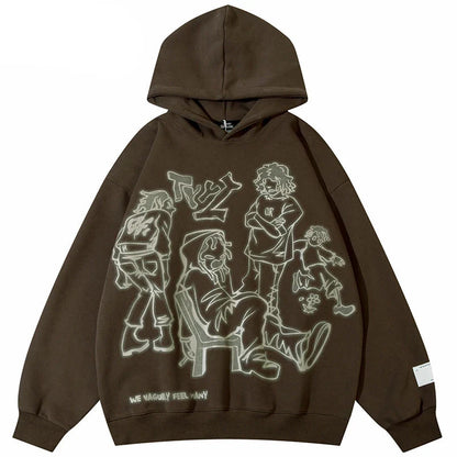 We V Cartoon Sketch Hoodie