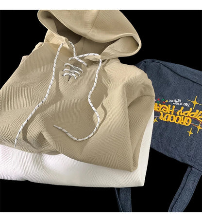 Plain Color Drawstring Style Hoodie