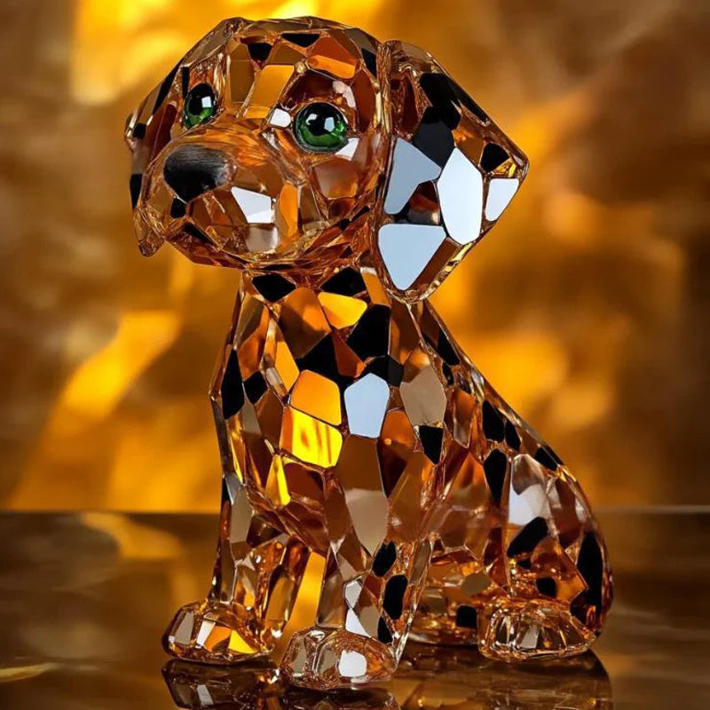 Handmade Dog Figurine Resin Puppy Ornament Collectible Art Animal Sculpture Ornament Dog Sculpture Home Bar Decor