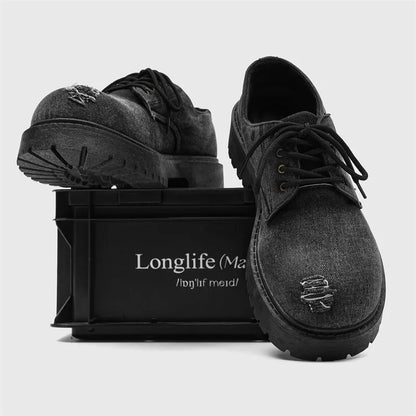 Denim Boys shoes Black Leather