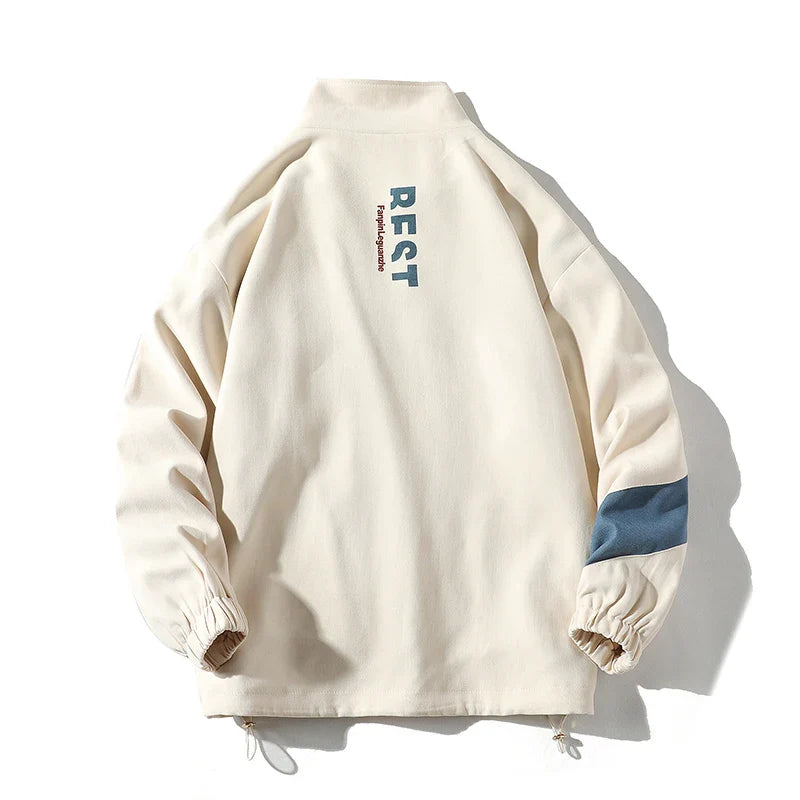 Patchwork Turn-down Collar Loose Jacket