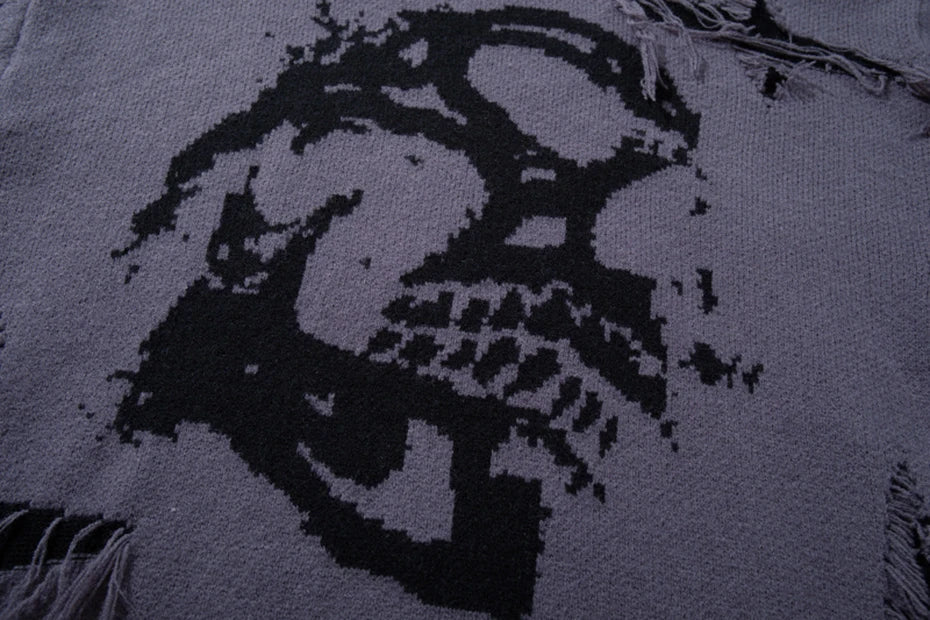 Skull Star Knitted Sweatshirt