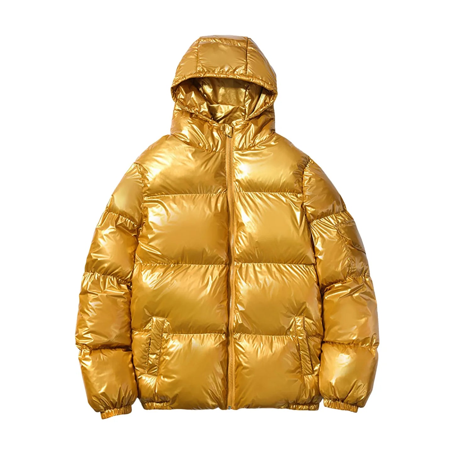 Glanzende puffer-outwears