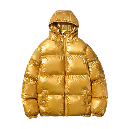 Glanzende puffer-outwears
