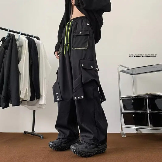 Multi Pockets Button-Up Streetwear Pants