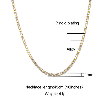 Crystal Rhinestone Tennis Necklace