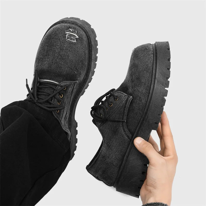 Denim Boys shoes Black Leather